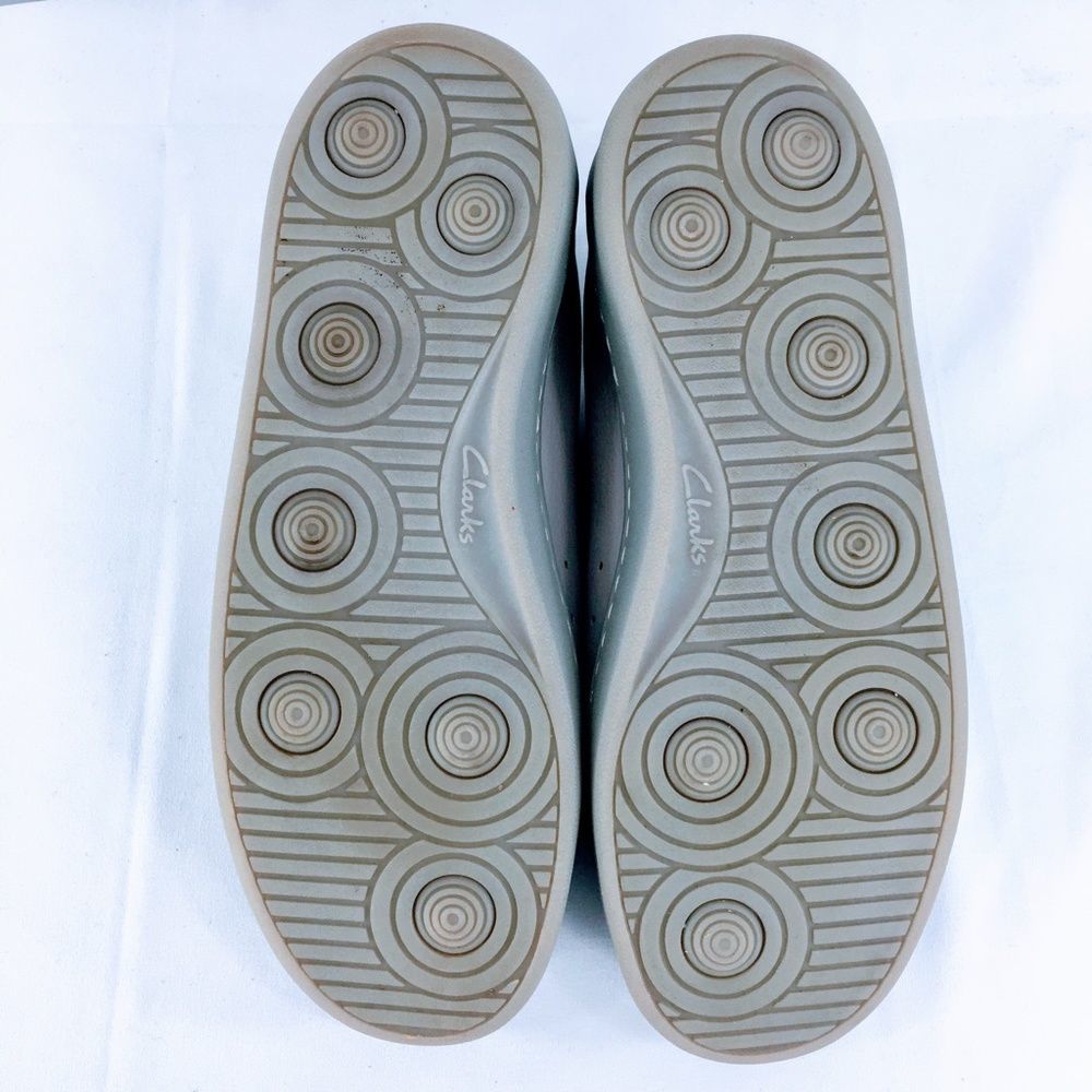 Clarks Nathan Lace Men Sneakers Gray Leather Active Air Venting Comfy Sz 7.5 - Picture 8 of 9